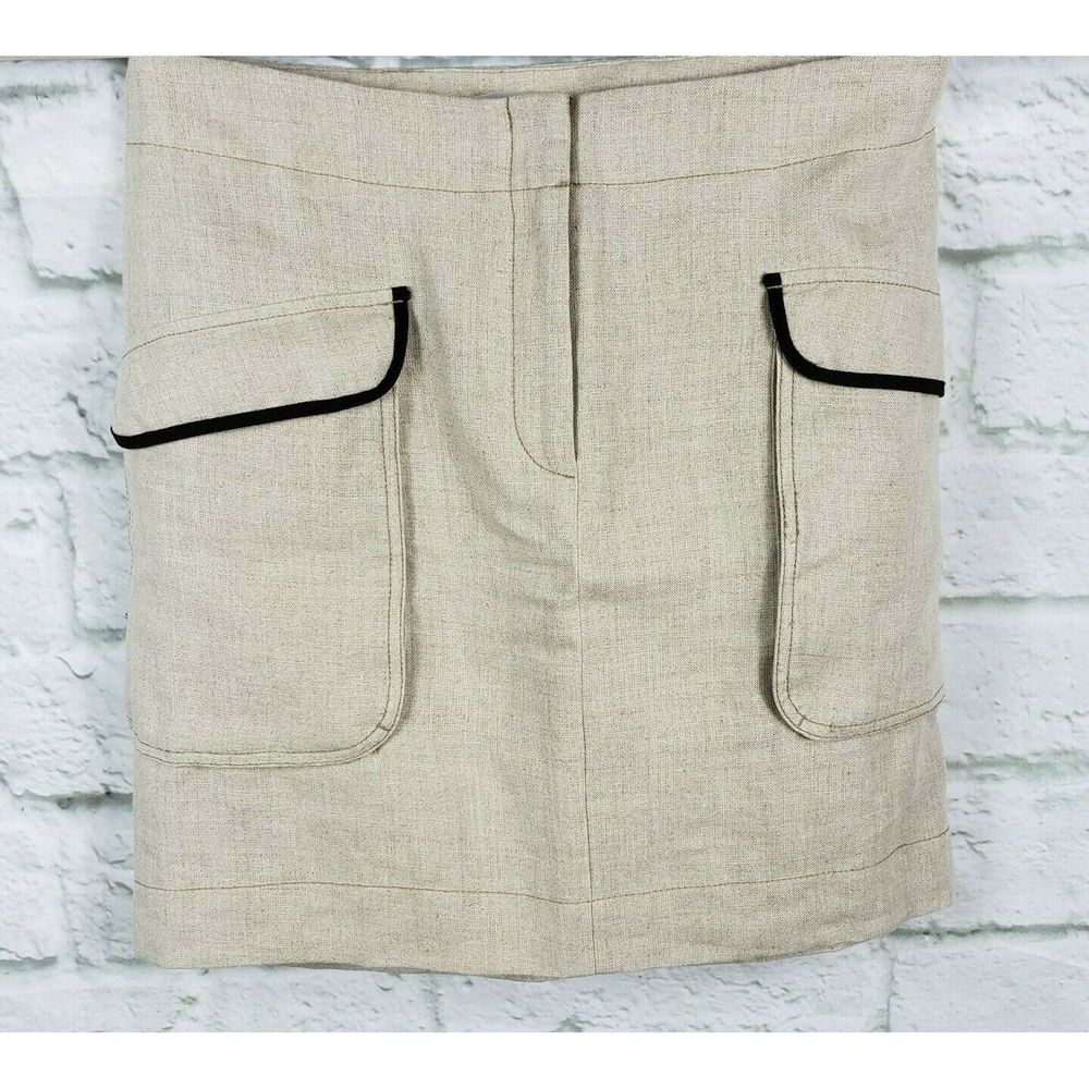 Ann Taylor Loft Linen Skirt Lined Tan Size 6